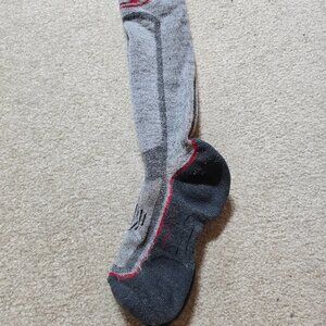 Icebreaker men's cushioned ski socks gray shin cushion warm winter merino 10.5 L